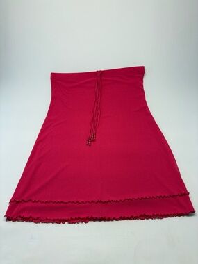 🔥 VINTAGE Y2K RAPZ Lettuce Hem Ruffle Skirt - Made in Canada - Fucshia Size XL